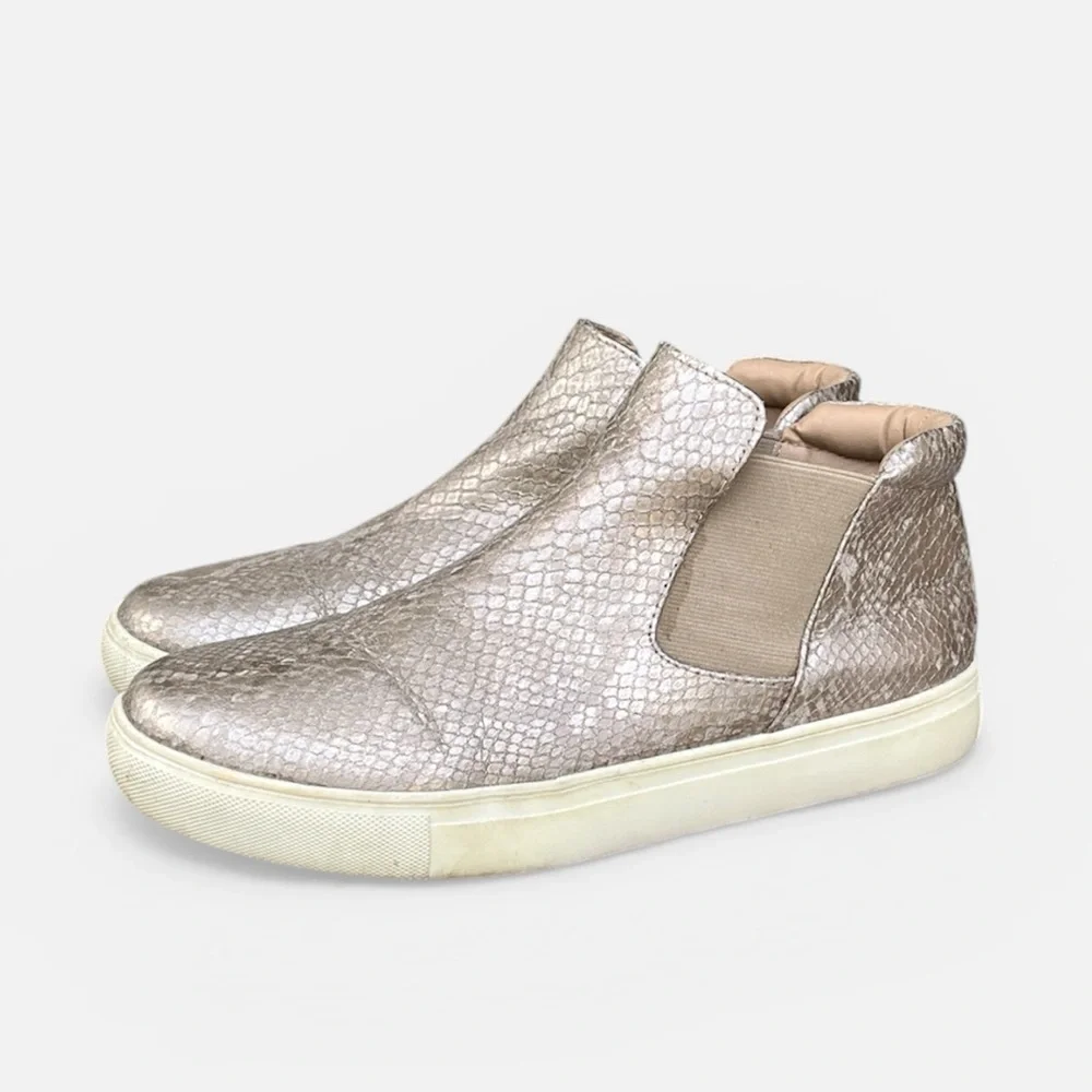 Coconuts by Matisse Harlan Mid Top Slip On Sneaker in Rose Gold Metallic Snake